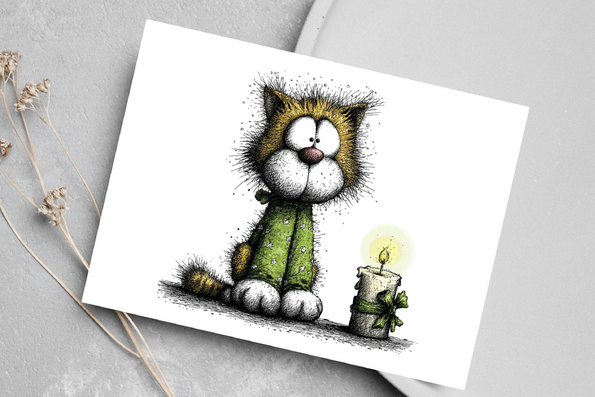 Christmas Dog & Cat Clipart, an Illustration by Canvas Craft (Photo 6 of 7)