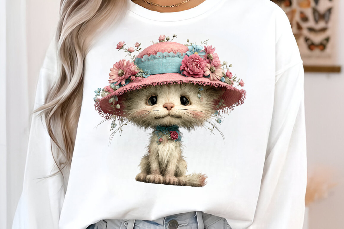 Whimsical Summer Cats Clipart, an Illustration by SinaCreation (Photo 4 of 9)
