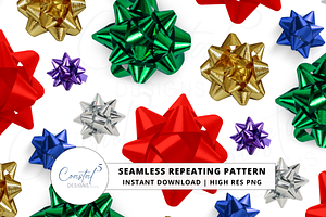 Christmas Bows Seamless Pattern