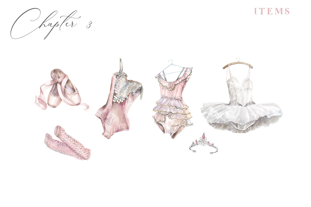 ON POINTE - Watercolor Ballet Set, an Object Illustration by Kaleriia (Photo 4 of 10)
