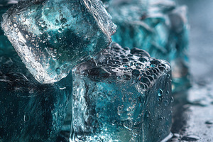 Wet Ice Cubes Dark Background Cold R, a Photo by Pixeness Studio