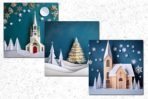 Paper Cutout Christmas Scenes