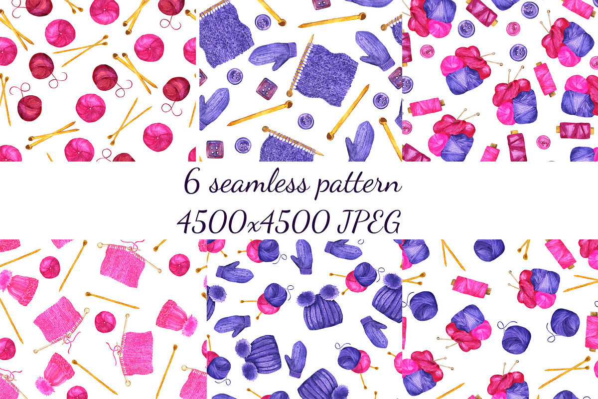 Knitting watercolor collection, an Illustration by Watercolor & sketches (Photo 5 of 5)