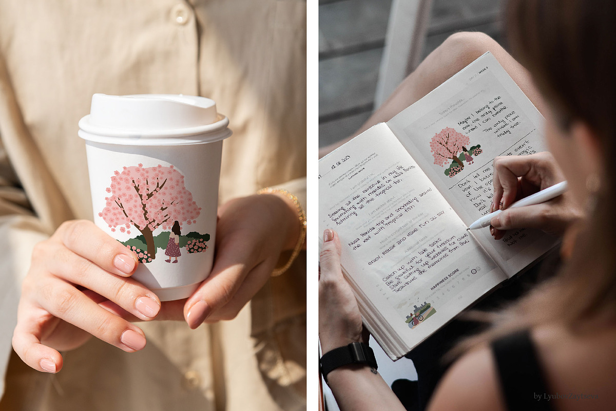 Blossom | Women in nature scenes, a Seasonal Illustration by LyubovZaytseva (Photo 18 of 19)