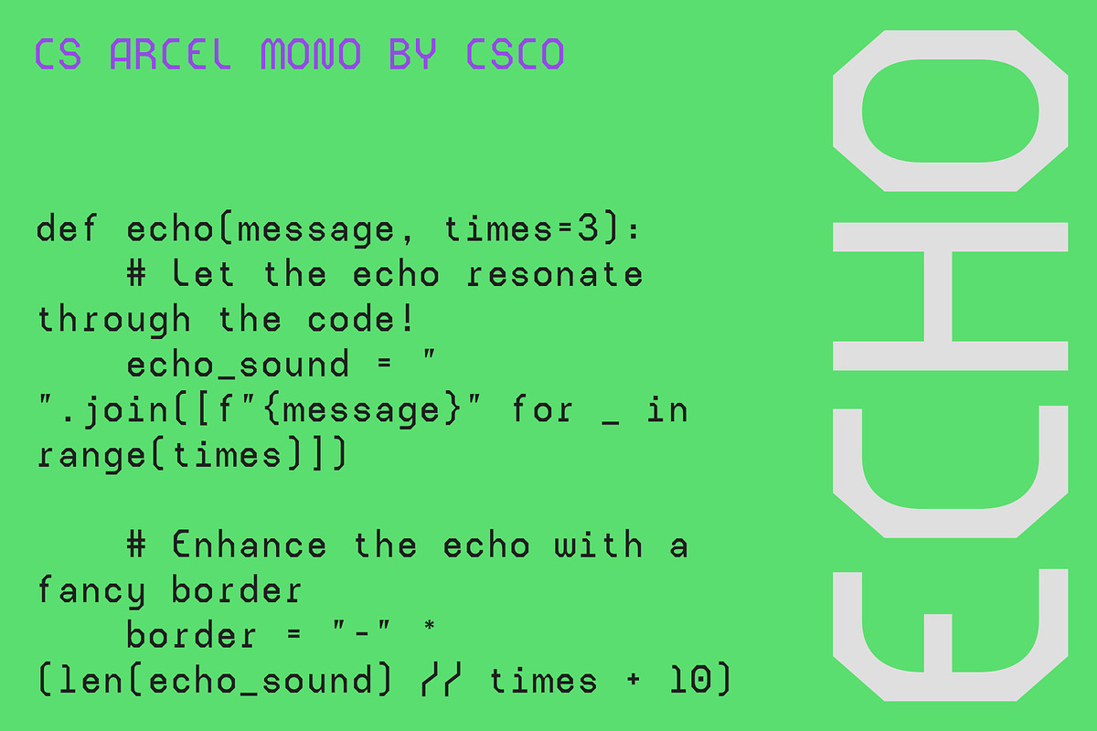 CS Arcel Mono – Monospaced Font, a Sans Serif Font by Craft Supply Co. (Photo 7 of 8)