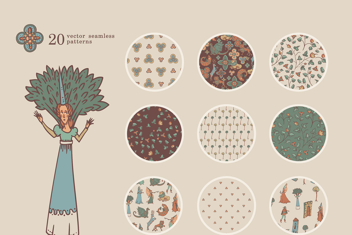 Medieval Fantasy Motif, a Pattern Graphic by Depiano (Photo 6 of 7)