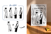Whimsical Bride & Groom wedding art, a Decorative Illustration by Heartwarming Art (Thumbnail 6 of 11)