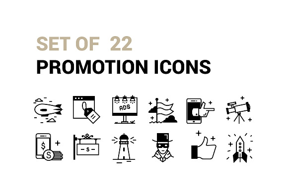 Set Of 22 Promotion Icons