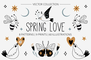 SPRING LOVE Vector Patterns, Element