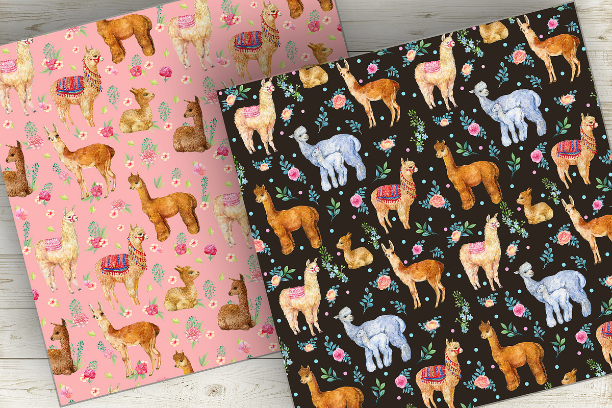Alpacas and llamas .Seamless pattern, a Pattern Graphic by MitrushovaArt (Photo 7 of 8)