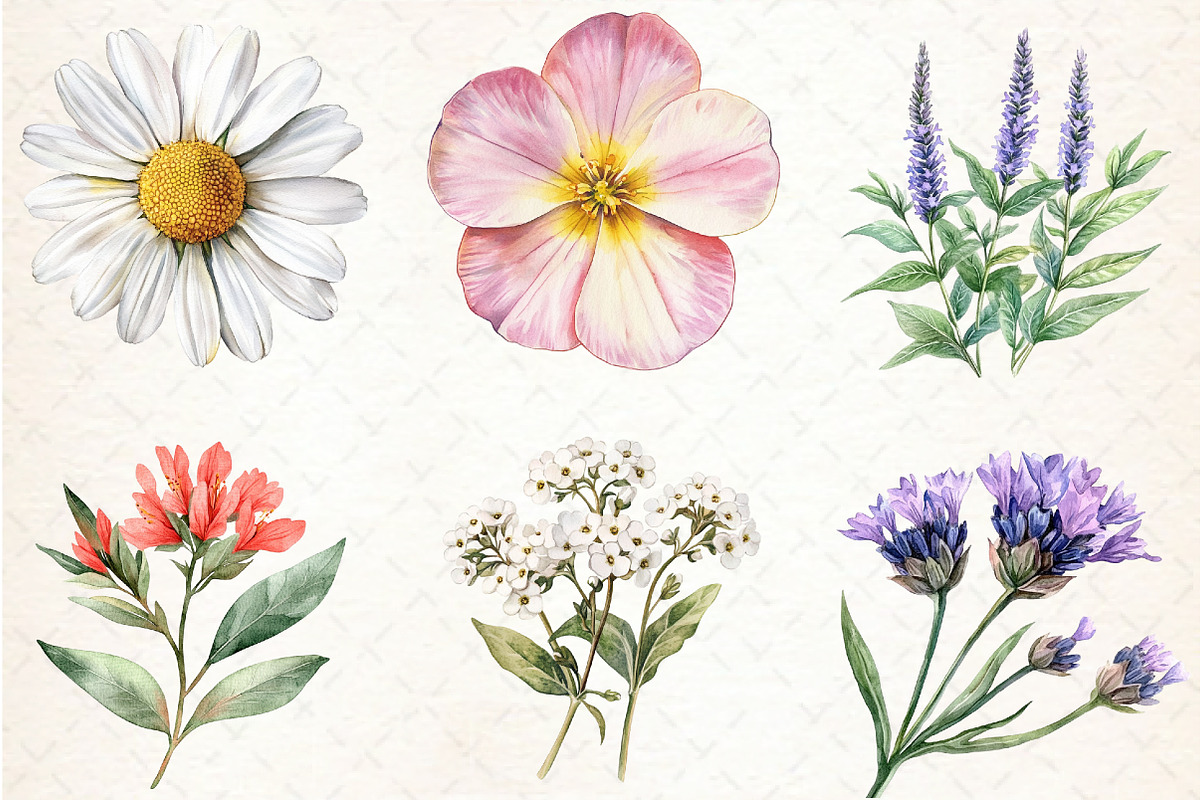 Watercolor Wild Flower Clipart, an Illustration by Libby Wishes (Photo 3 of 7)