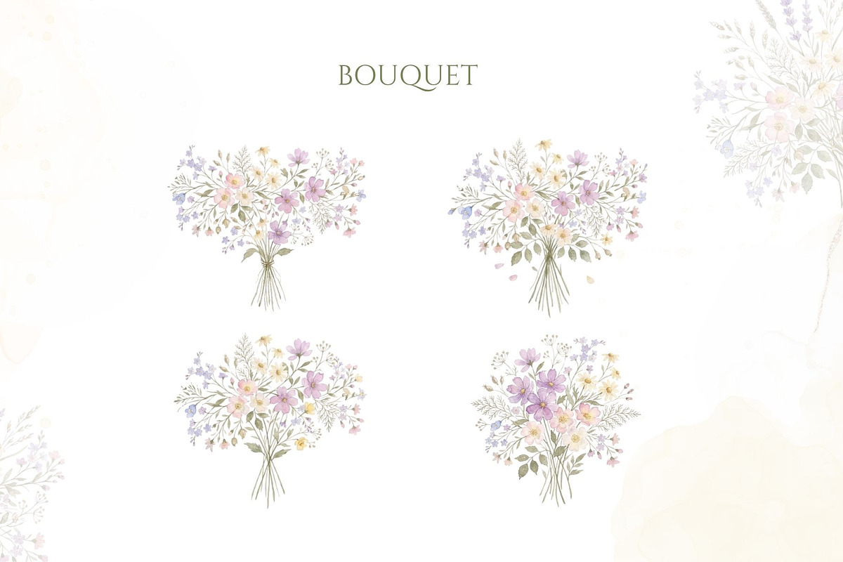 Wildflower Watercolor PNG Bundle, a Decorative Illustration by Arslan (Photo 10 of 16)