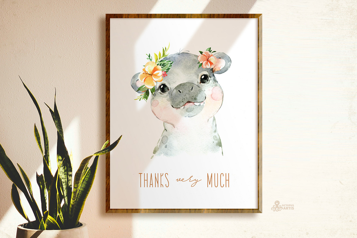 Africa. Little Watercolor Animals, an Animal Illustration by OctopusArtis (Photo 5 of 11)