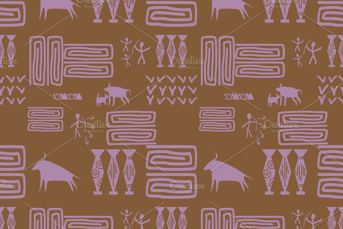 Cave Art Patterns, a Pattern Graphic by ThaiByGaew (Photo 9 of 12)