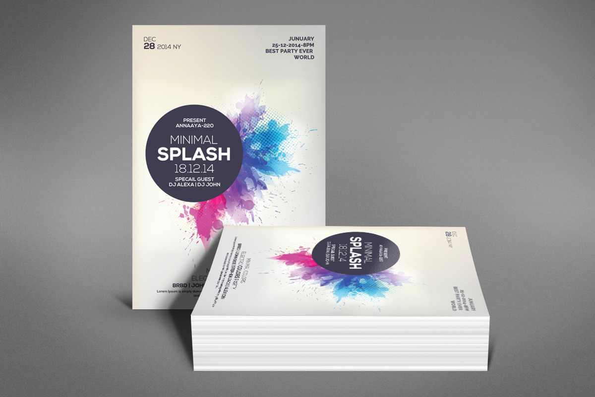 Minimal Splash Flyer, a Flyer Template by graphicforest