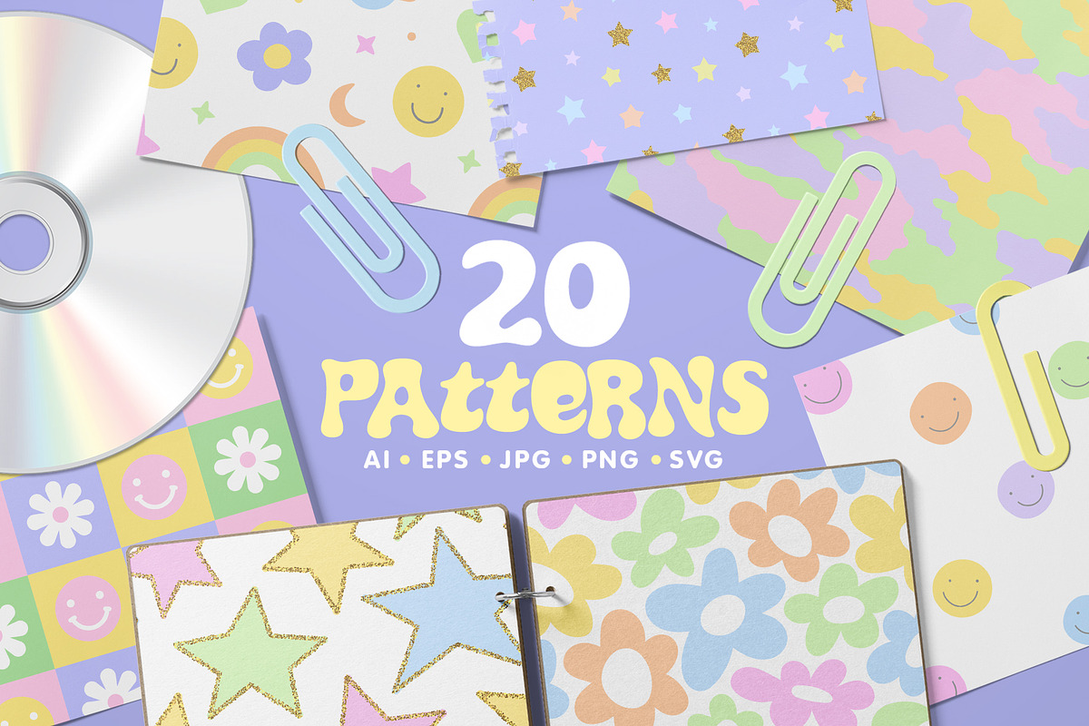 Pastel Pattern Set, a Pattern Graphic by Dedraw Studio (Photo 1 of 20)