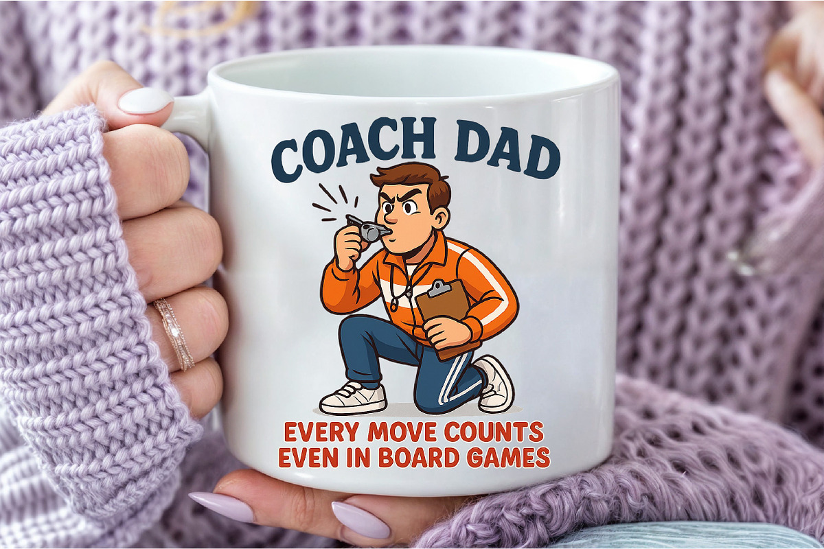 Coach Dad Funny Fathers Day Sublimat, an Illustration by DreamCafeArt (Photo 4 of 7)