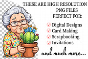 Whimsical Old Lady Birthday Clipart, an Illustration by Daily.Designs (Thumbnail 2 of 7)
