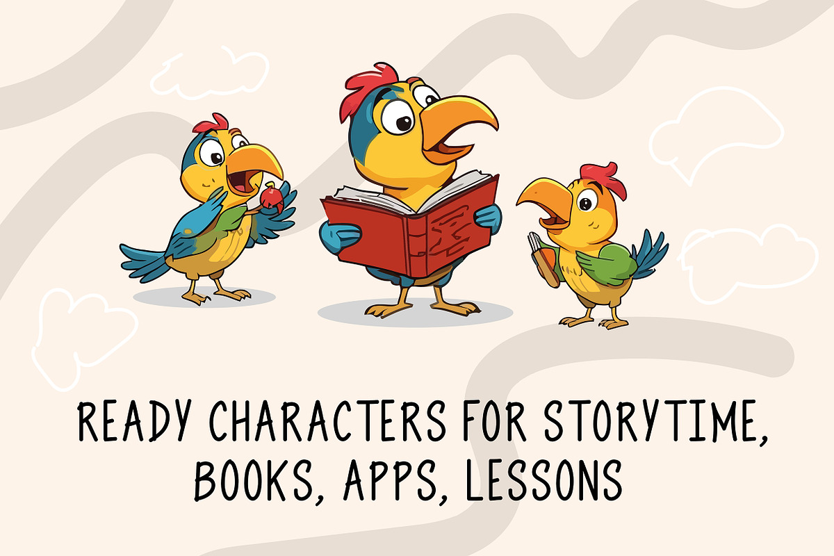 Parrot Character Vector Pack, an Animal Illustration by rix_designs (Photo 3 of 4)