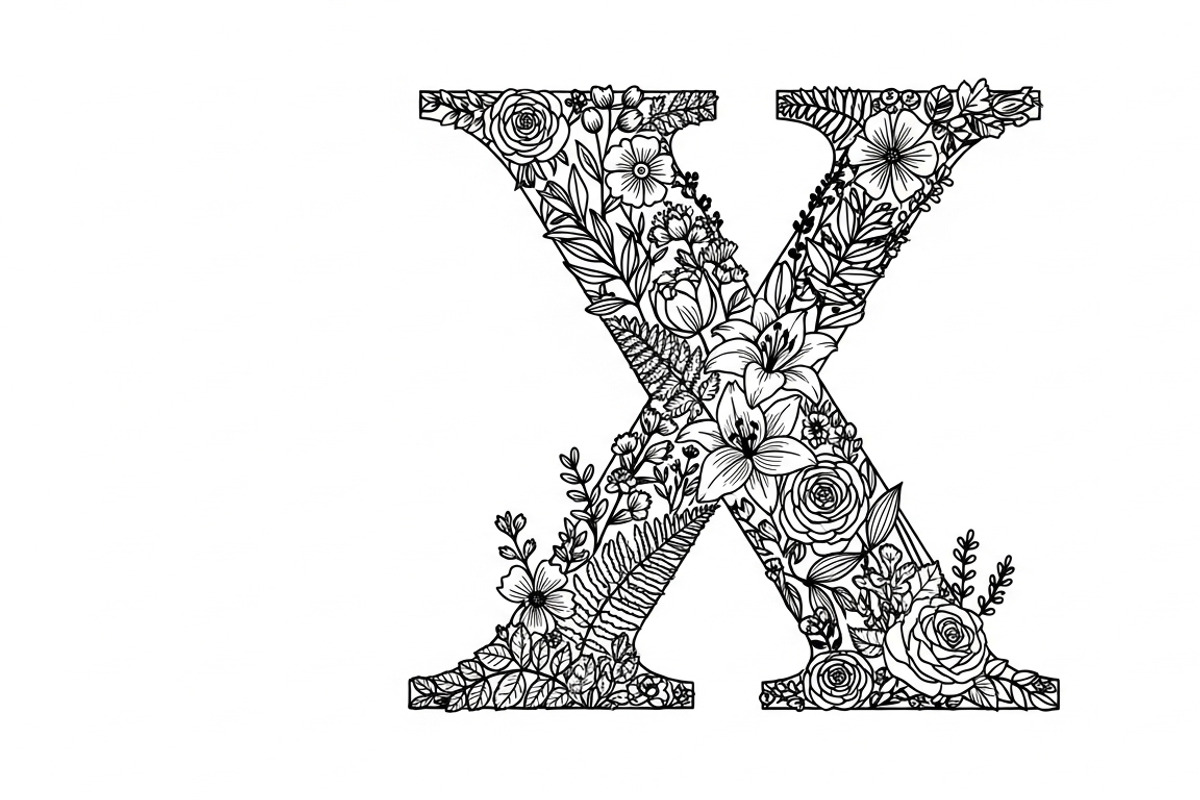 Beautiful flower alphabet set floral, an Illustration by Amazin_art (Photo 14 of 31)