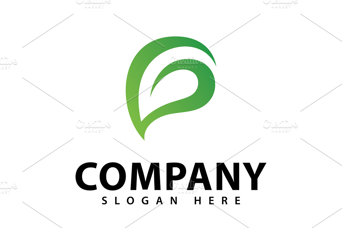 Organic Green Leaf Eco Logo Icon, a Graphic by T.Vooka