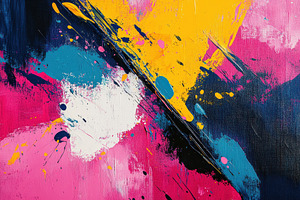 Abstract Colorful Painting Bold Stro, an Abstract Photo by Pixeness Studio