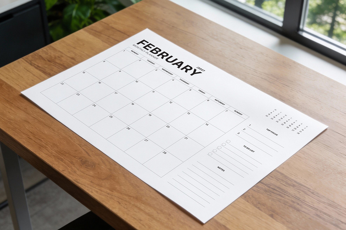 2027 Monthly Planner (MP049-27-L2), a Stationery Template by mikhailmorosin (Photo 4 of 7)