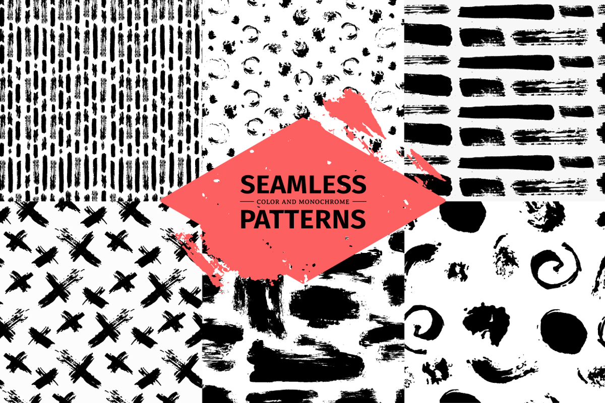 Set funny seamless patterns, a Pattern Graphic by Uniyok (Photo 2 of 3)