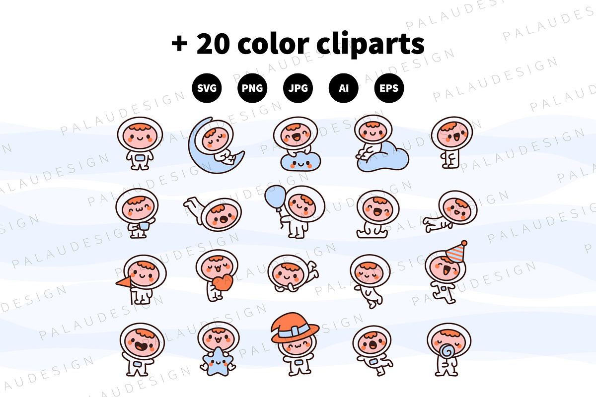 Cute Baby Astronaut Character, a Person Illustration by Palau (Photo 10 of 12)