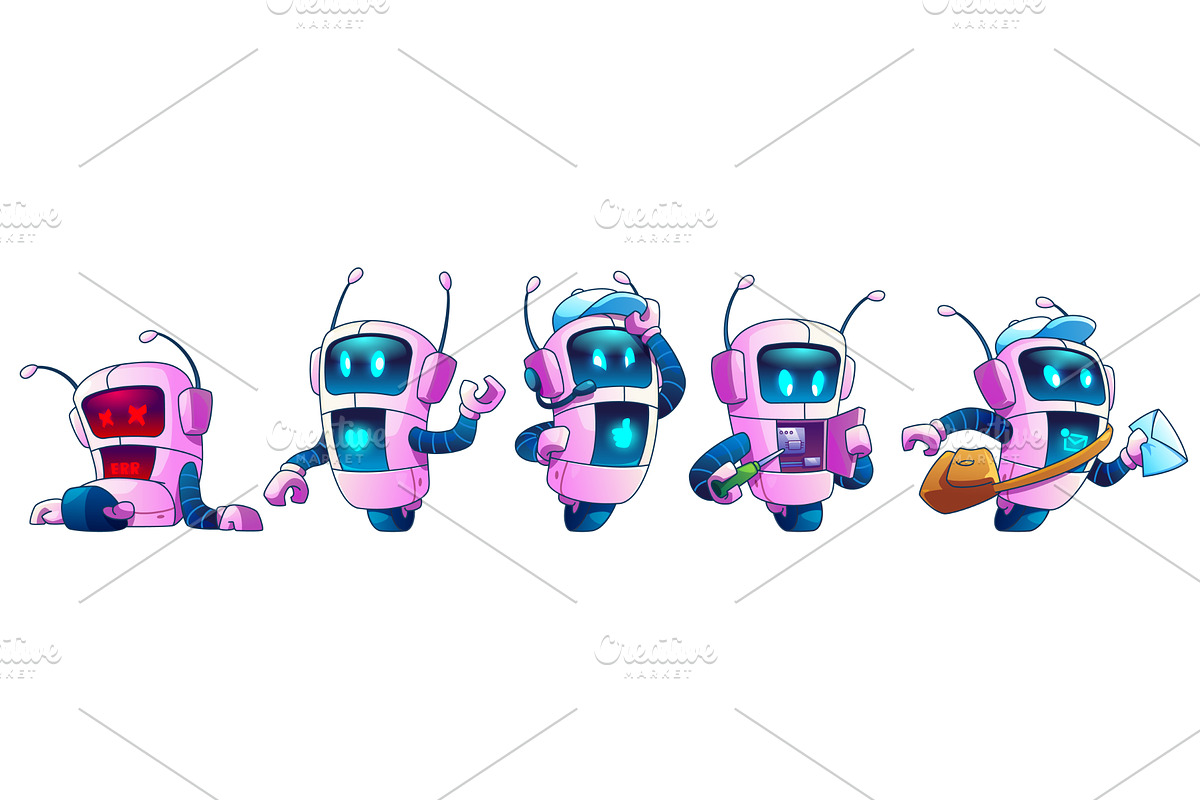 Ai robot with hands on wheel in, a Technology Illustration by art PVP - market