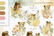 Boho floral & tropical animal lion, an Animal Illustration by AnnaTkachi (Thumbnail 5 of 11)