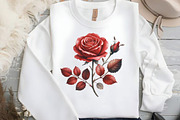 Watercolor Red Roses Clipart Bundle, an Illustration by DreamCafeArt (Thumbnail 4 of 4)
