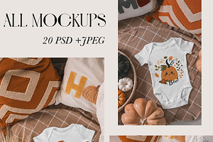 Baby Clothing Autumn Mockup Bundle