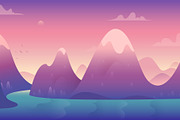 %SALE% -Stylized vector landscapes, a Wallpaper Graphic by VectorVision (Thumbnail 2 of 7)