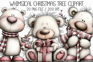 Whimsical Polar Bear Clipart, an Illustration by Libby Wishes