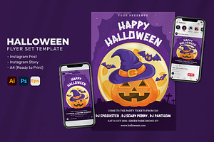 Halloween Pumpkin Party Poster, a Flyer Template by Perucha studio