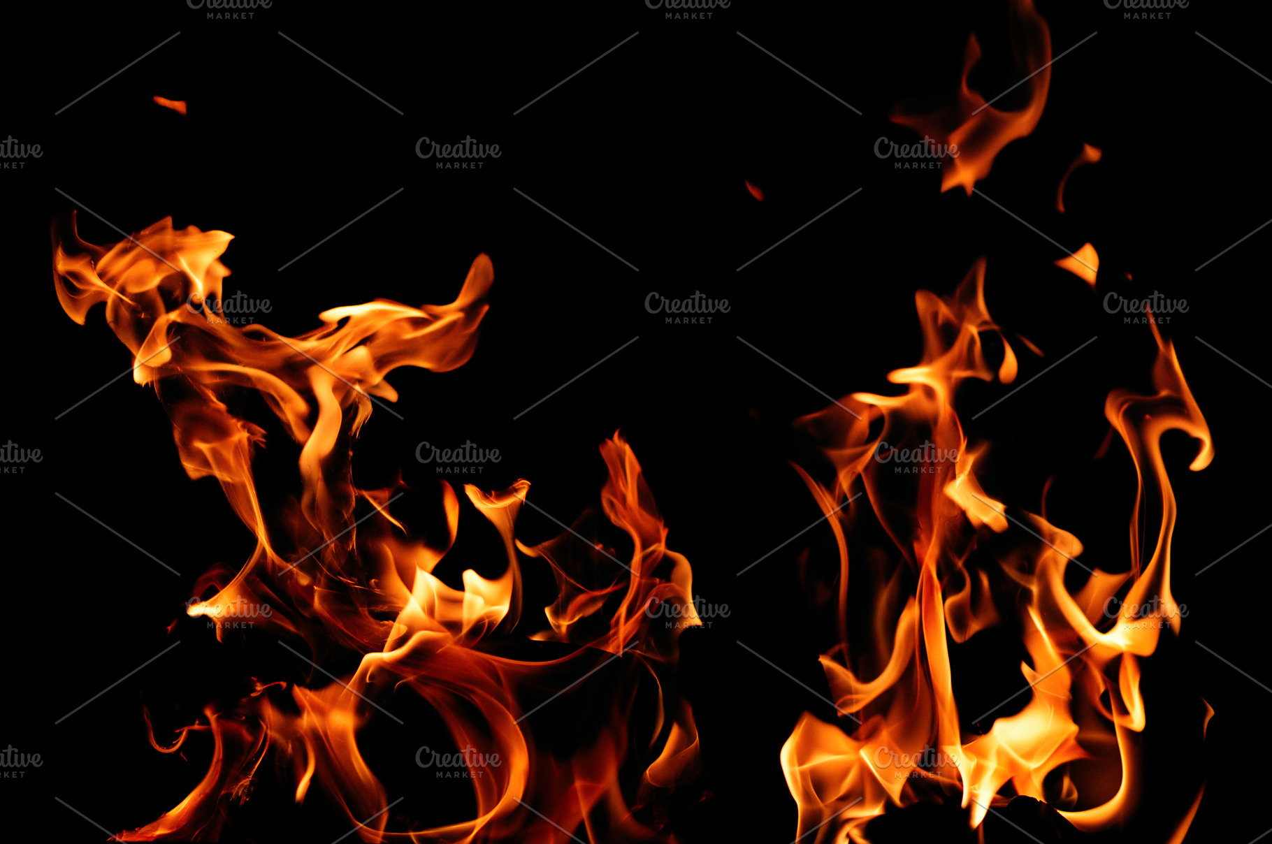 fire on a black background, an Abstract Photo by Serg64