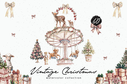 Vintage Christmas Pack, a Seasonal Illustration by Purple