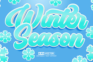 Winter Season Vector 3d Editable