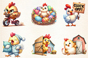 Funny Chicken Clipart - Crazy Chicke, an Illustration by DreamArtGraphic (Thumbnail 5 of 5)