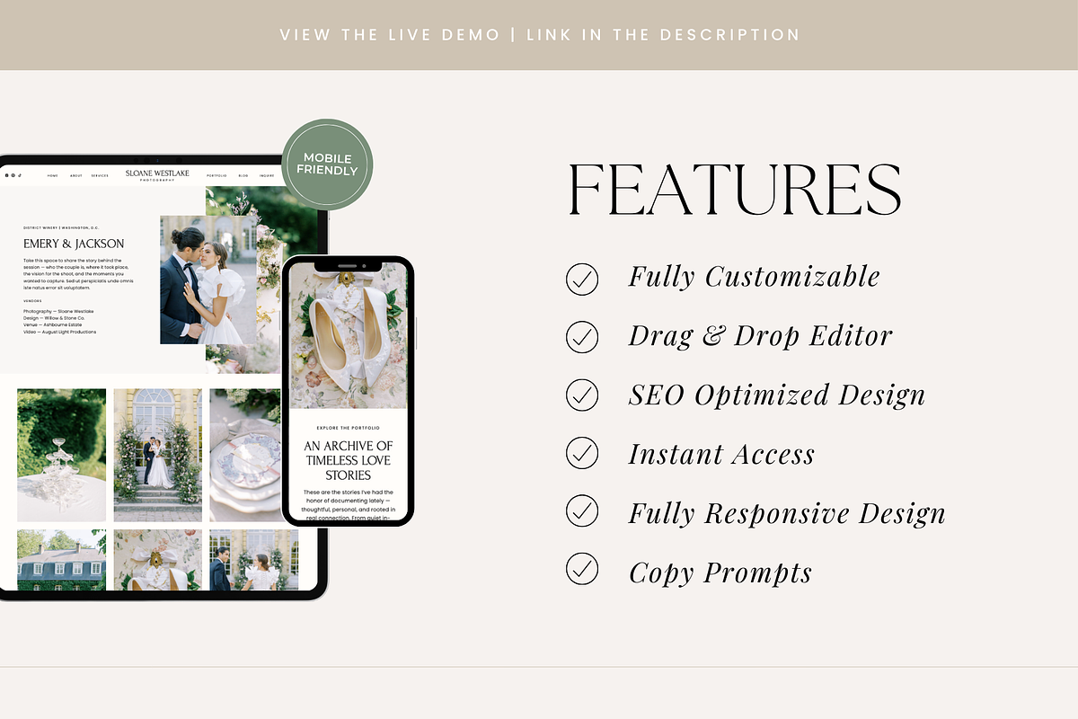 Showit Website Template | Photo, a Websites & App Template by Rosetta Lane Design (Photo 5 of 10)