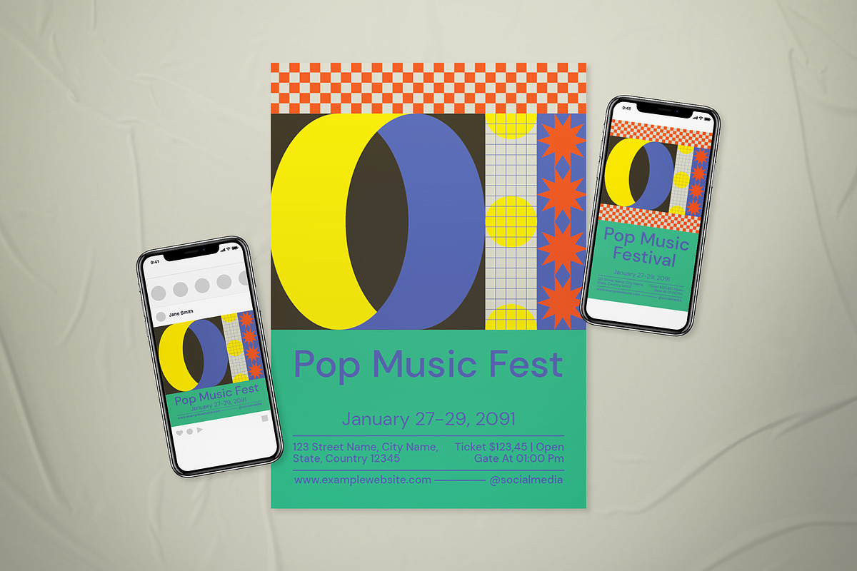 Geo Minimalism Pop Music Fest Flyer, a Flyer Template by The Good Store (Photo 1 of 2)