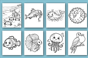 Sea Animal coloring Book for Kids, an Animal Illustration by Design House (Thumbnail 3 of 3)