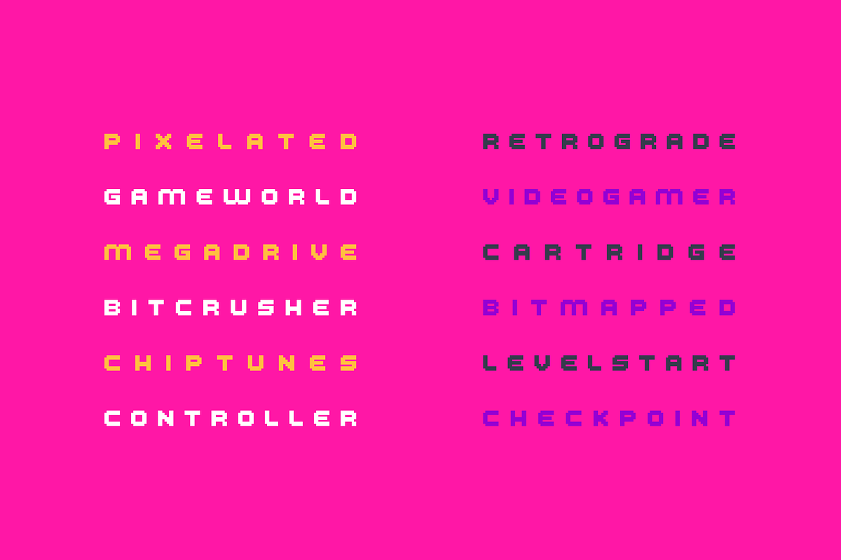 Bitrage Cyrillic Pixel Typeface, a Sans Serif Font by alpercakici (Photo 14 of 17)