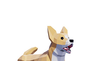 Low Poly Corgi Dog