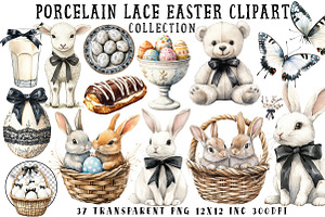 Porcelain Lace Easter Clipart, an Illustration by OK Design