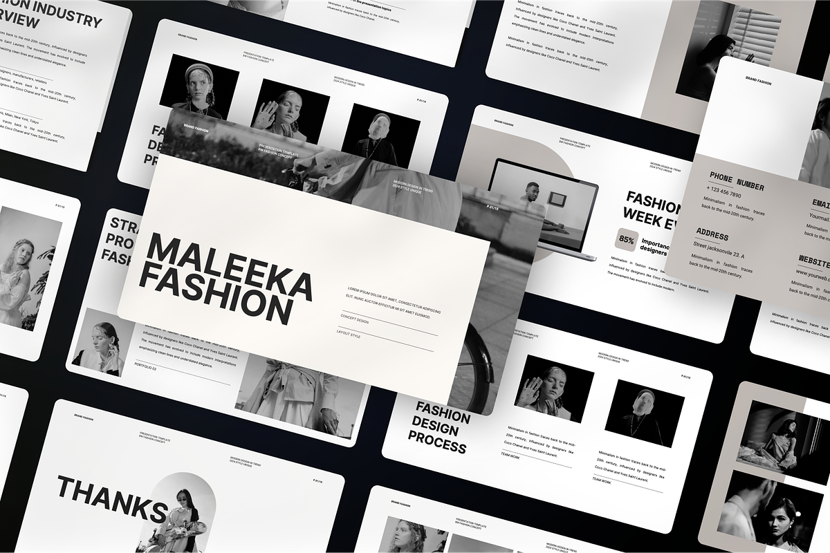 Black & White Fashion PowerPoint, a Presentation Template by SquidPixey (Photo 7 of 7)