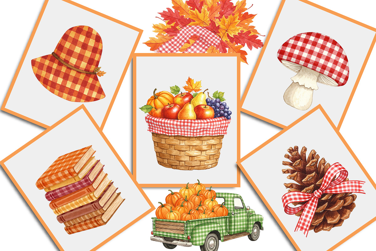 Gingham Autumn PNG Clipart, an Illustration by Creative Art (Photo 9 of 9)