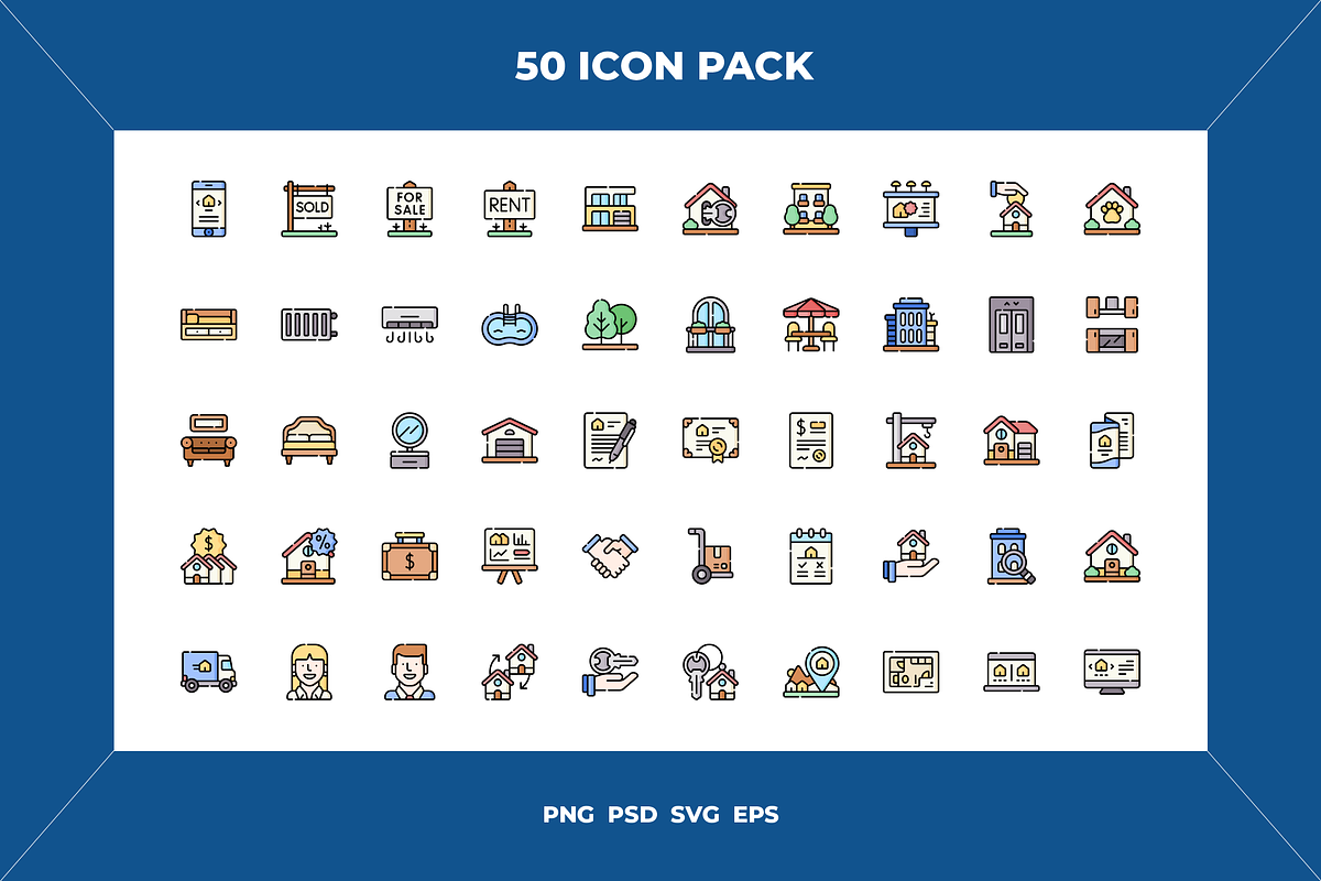 Real estate icons, an Outline Icon by Wencory (Photo 1 of 2)