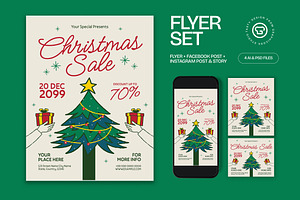 Christmas Sale Flyer, a Flyer Template by graphicook